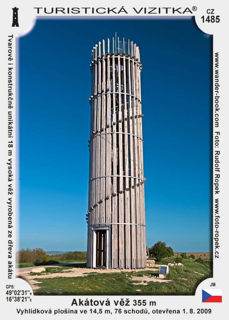 Rajhrad - Židlochovice - rozhledna Akátová věž - Blučina