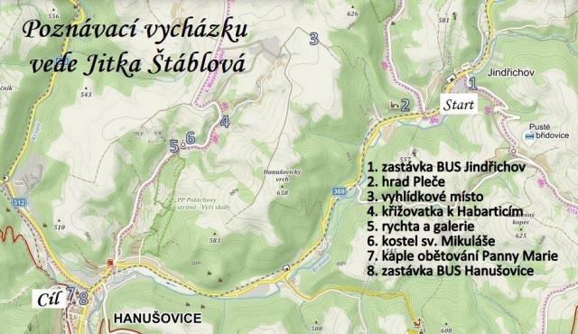 Z vycházky - Jindřichov, Pleče, Rychta, Hanušovice. Vedla Štáblová, foto An. Flašarová a J. Vašat