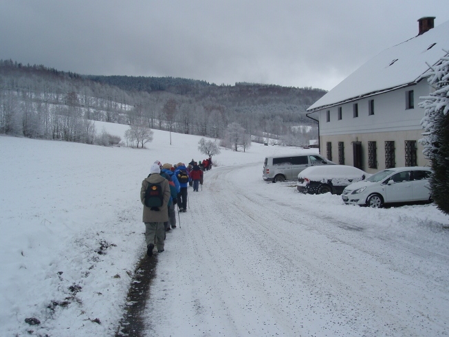 Z vycházky - Závěrečná - Vernířovice - Sobotín. Vedla Bohunka Sinčáková, Foto Vlasta
