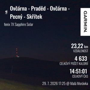 úplněk Ovčárna - Praděd - Ovčárna - Pecný - Skřítek