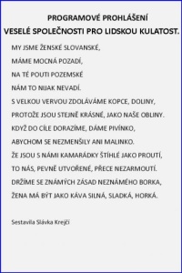 Programové prohlášení Veselé společnosti pro lidskou kulatost.